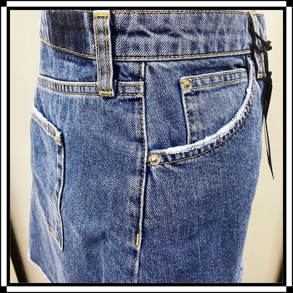 RIVER ISLAND Patchwork Denim A-Line Mini Skirt - US 10 - Picture 3 of 10